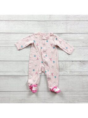 Carter's Baby Girl Pink Owl Footed Sleeper Pajamas 0-3 Months